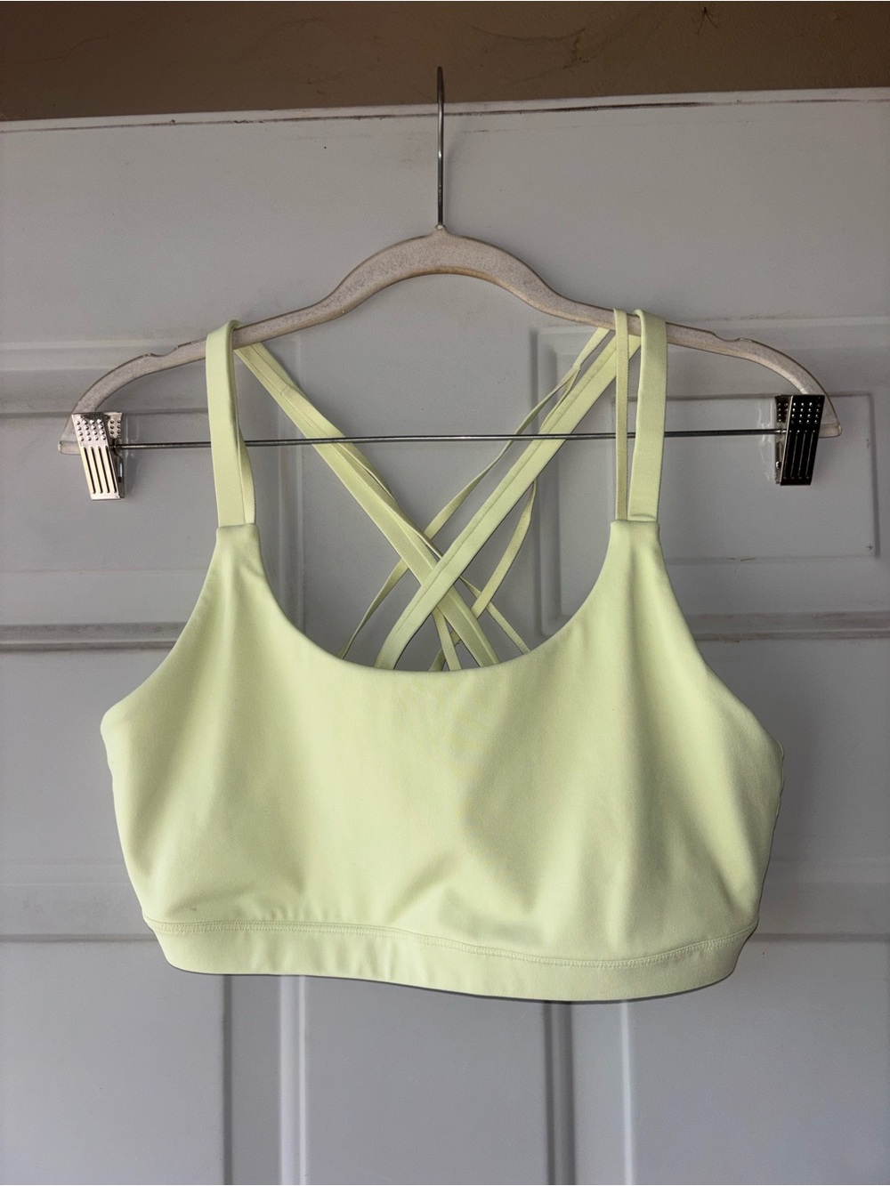 Fabletics line green strappy sports bra size M